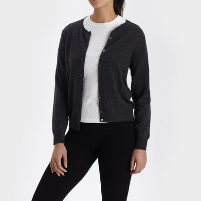 Strickjacke Nora, Anthrazit, 50% Kaschmirwolle & 50% Wolle