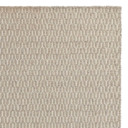 Overod Runner light grey & off-white, 100% new wool & 100% cotton