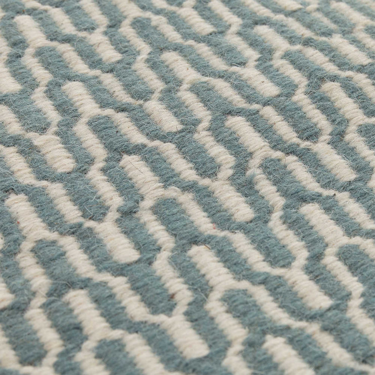 Läufer Overod Türkis & Eierschale, 100% Schurwolle & 100% Baumwolle | Hochwertige Wohnaccessoires