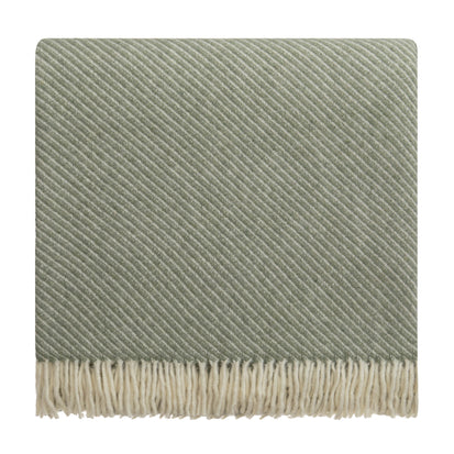 Blanket Palini Olive green & Natural white, 75% Lambswool & 25% Recycled wool