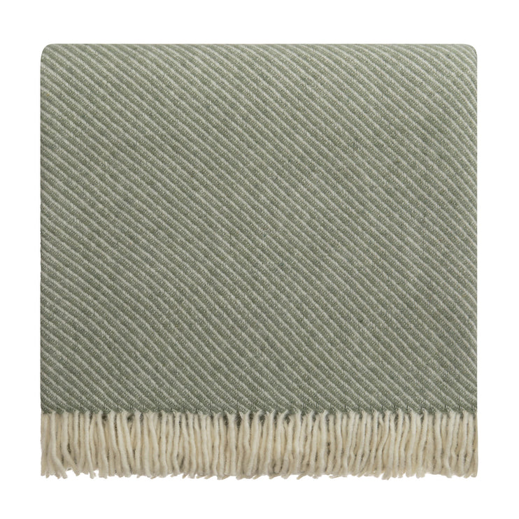 Blanket Palini Olive green & Natural white, 75% Lambswool & 25% Recycled wool