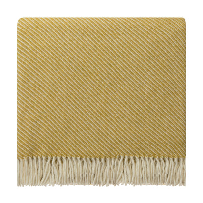 Blanket Palini Mustard & Natural white, 75% Lambswool & 25% Recycled wool
