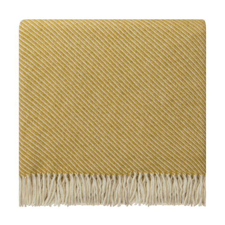 Blanket Palini Mustard & Natural white, 75% Lambswool & 25% Recycled wool