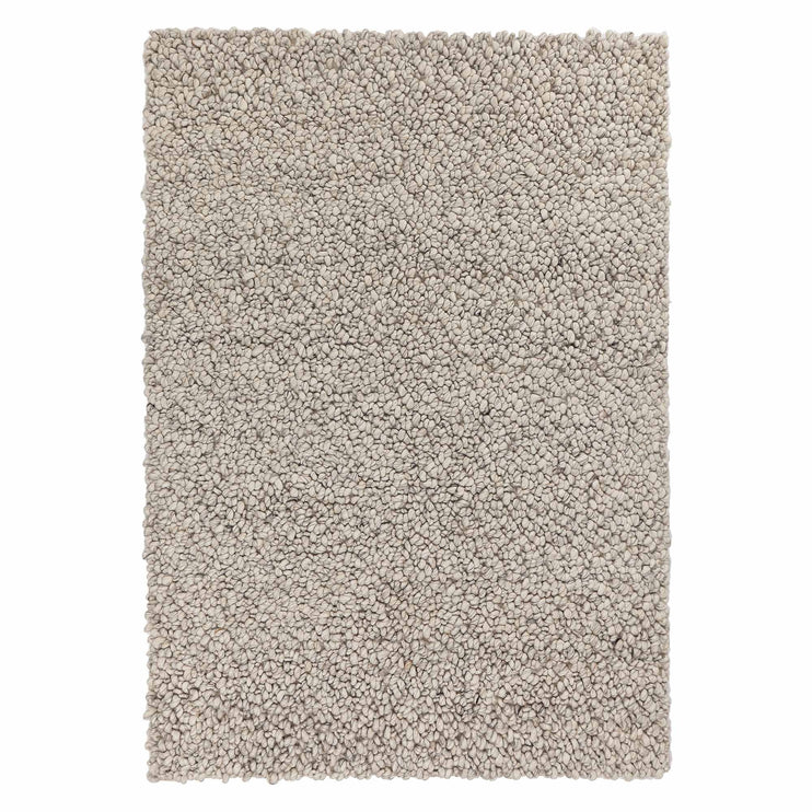 Panchu rug, silver grey & grey, 45% wool & 45% viscose & 10% cotton | URBANARA wool rugs