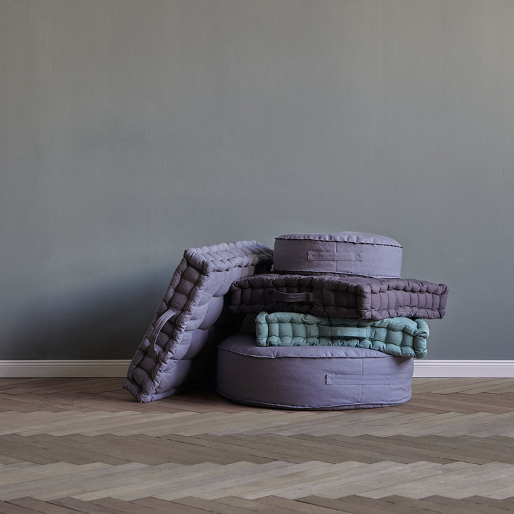 Nashik Pouf in pigeon blue | Home & Living inspiration | URBANARA