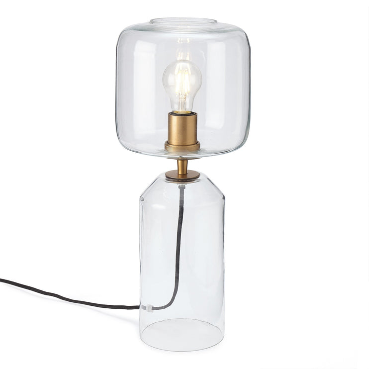 Tischleuchte Raja Transparent, 100% Glas & 100% Metall | Hochwertige Wohnaccessoires