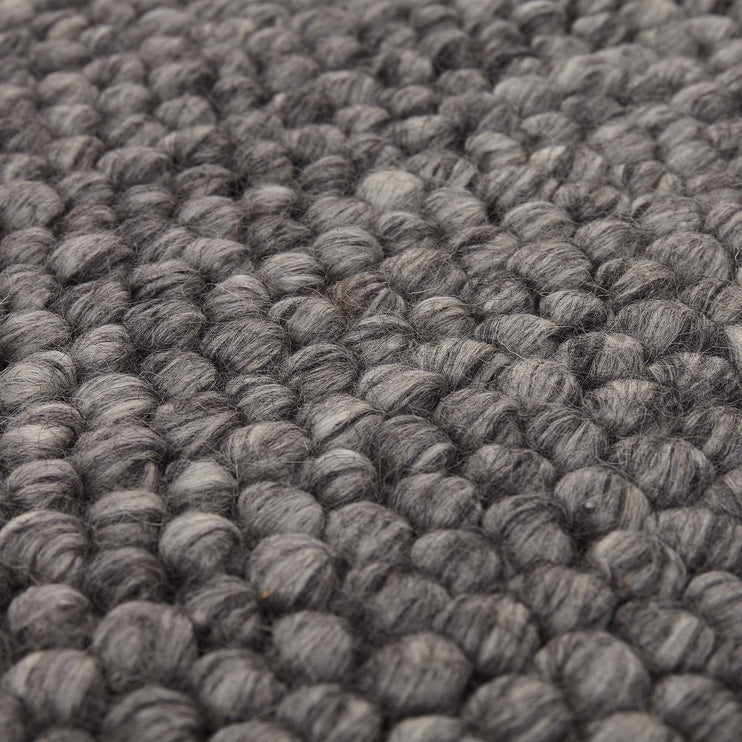 Ravi rug, charcoal melange, 70% new wool & 30% viscose | URBANARA wool rugs