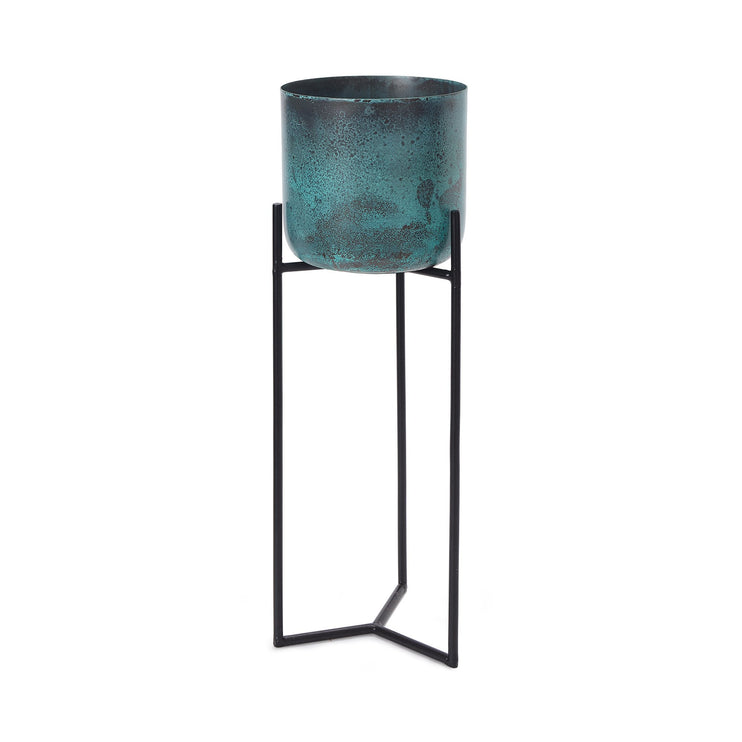 Pflanzenkorb Zaroli, Türkis, 100% Metall | Hochwertige Wohnaccessoires