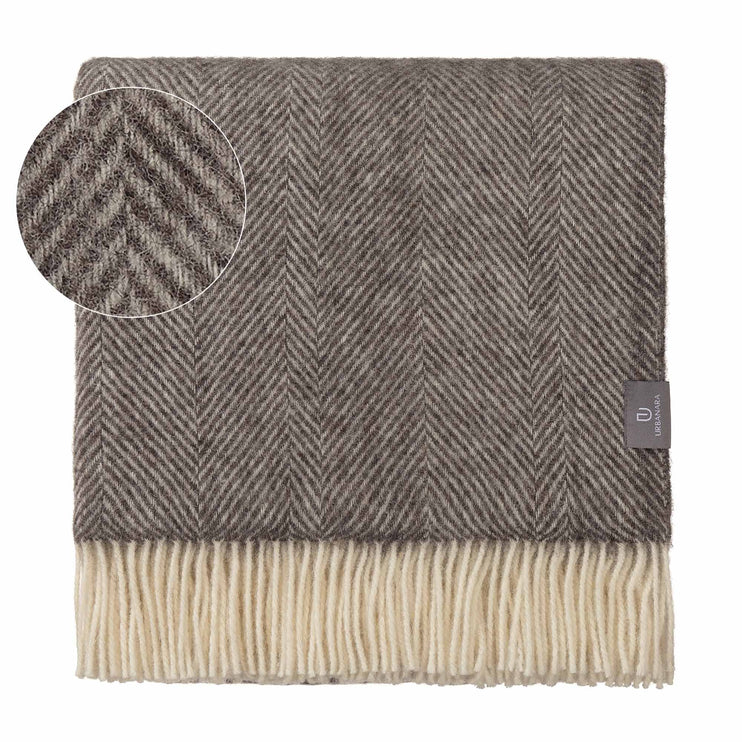 Salantai blanket, grey & cream, 100% new wool