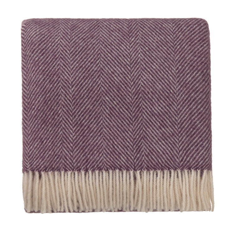 Salantai blanket, plum & cream, 100% new wool |High quality homewares