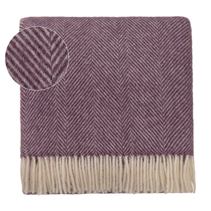 Salantai blanket, plum & cream, 100% new wool