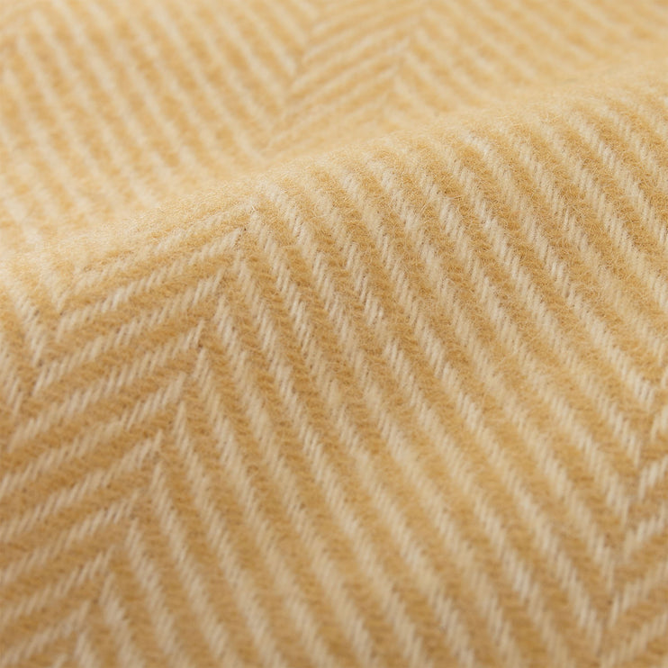 Salantai Wool Blanket mustard & cream, 100% new wool | High quality homewares