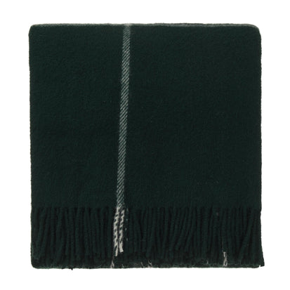 Saldus Wool Blanket dark green & cream, 100% new wool