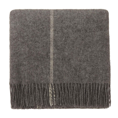 Wolldecke Saldus Grau & Creme, 100% Schurwolle
