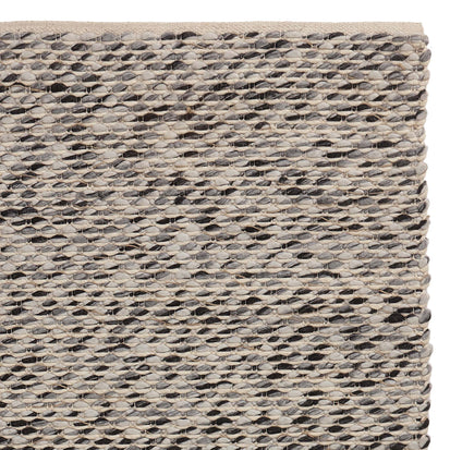 Salo Rug charcoal melange & natural white & natural, 55% wool & 40% polyester & 5% jute
