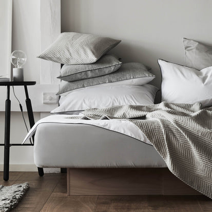 Perpignan Fitted Sheet in light grey | Home & Living inspiration | URBANARA