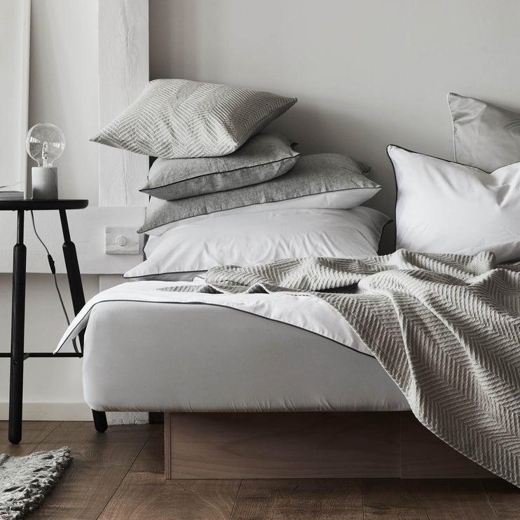 Perpignan Fitted Sheet in light grey | Home & Living inspiration | URBANARA