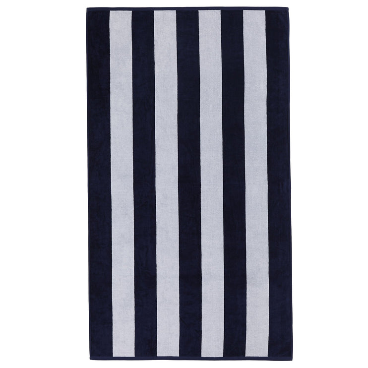 Serena beach towel, blue & white, 100% cotton