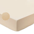 Sousa Fitted Sheet mustard & white, 100% cotton