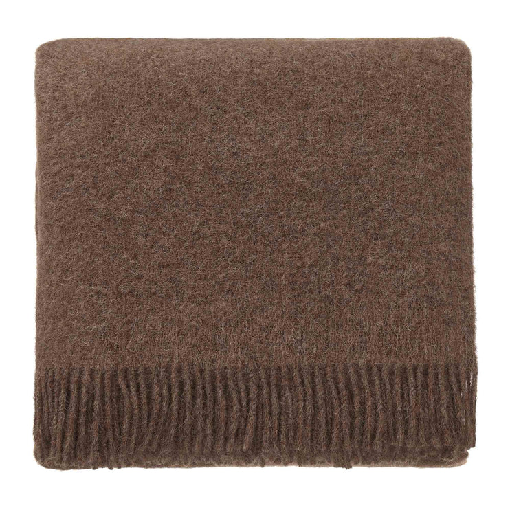 Tahua blanket, light brown, 50% alpaca wool & 50% lambswool