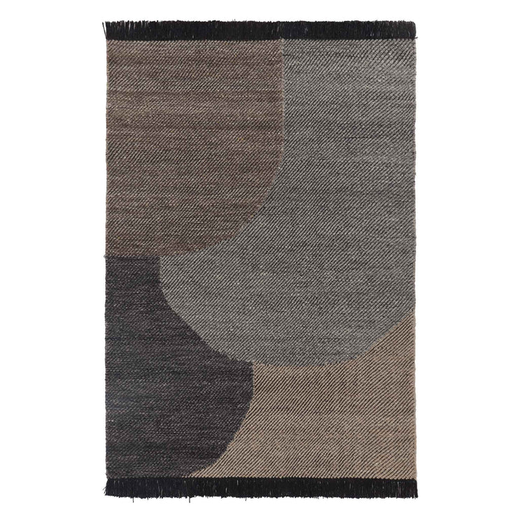Umari Wool Rug charcoal melange & grey melange & grey brown melange, 100% wool