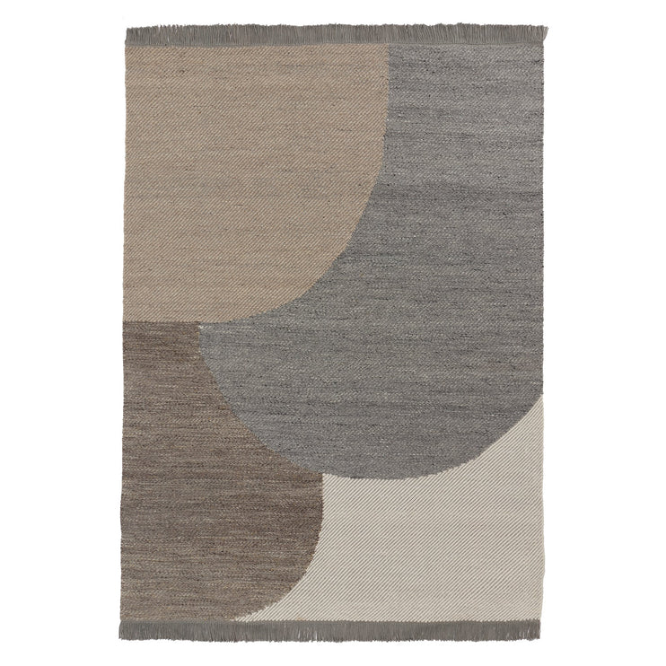 Umari Wool Rug grey melange & stone grey melange & natural white, 100% wool