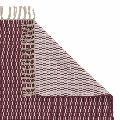 Upani rug, bordeaux red & natural, 100% cotton