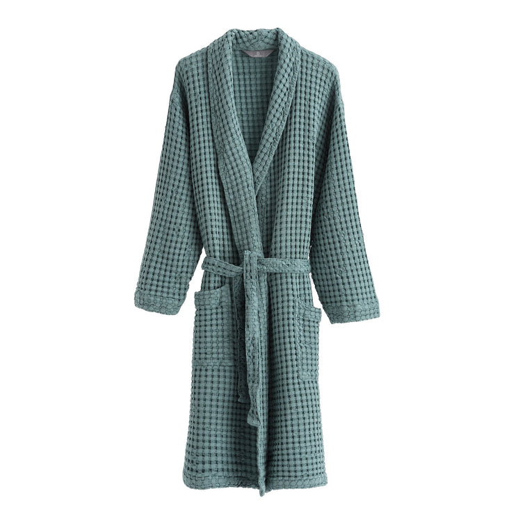 Veiros Bathrobe green grey, 100% cotton