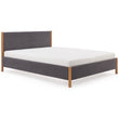 Bett Veng von Re Beds Urbanara Edition Dunkelgrau & Geölte Eiche, Eichenholz & 100% Leinen