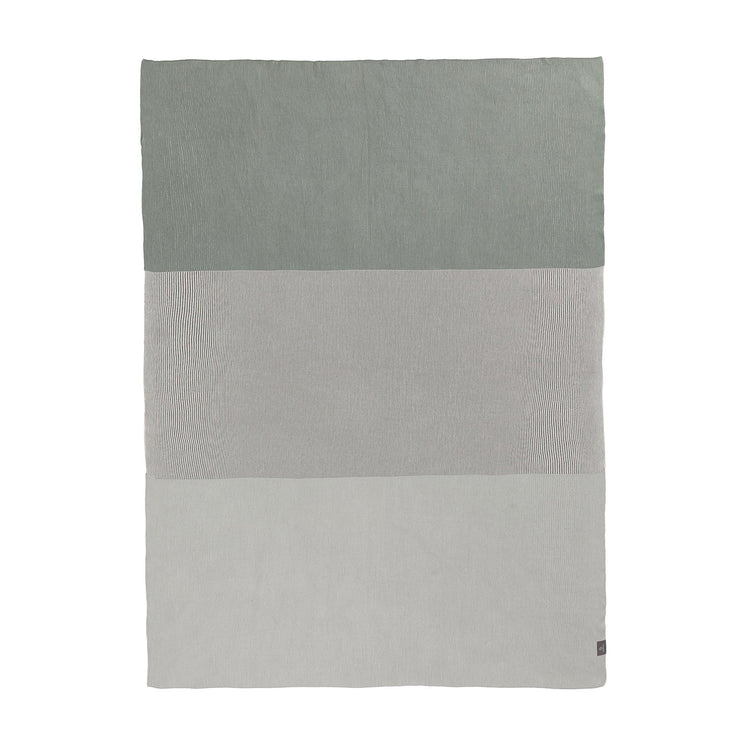 Viseu Cotton Blanket aloe green & ivory & green grey, 100% cotton | URBANARA cotton blankets