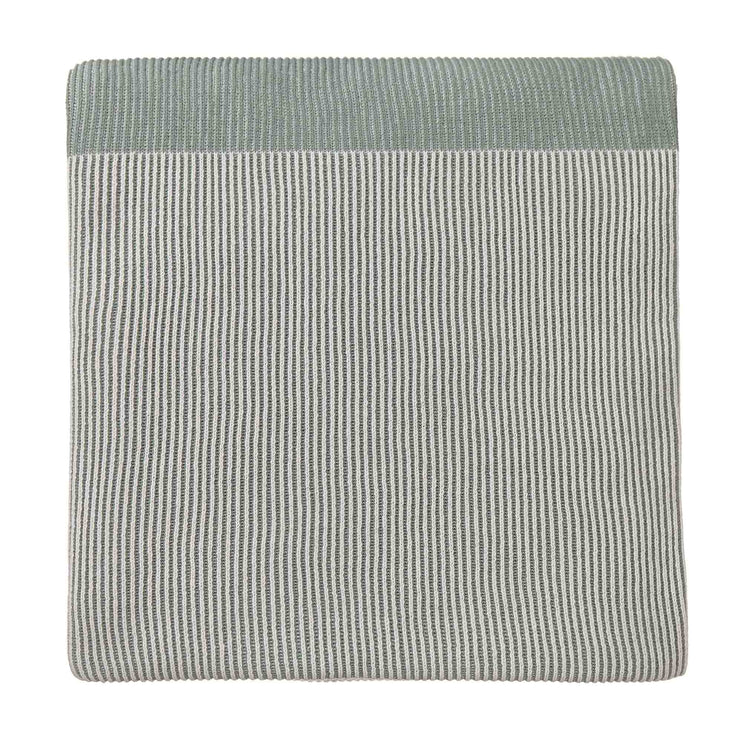 Viseu Cotton Blanket aloe green & ivory & green grey, 100% cotton
