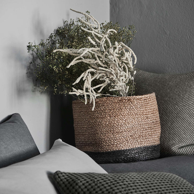 Dasai Basket in natural & charcoal | Home & Living inspiration | URBANARA