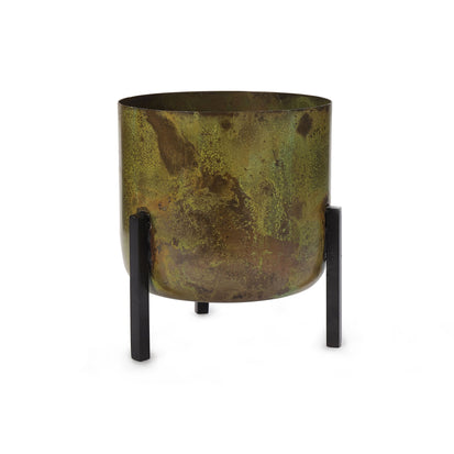 Zaroli Plant Pot brass & mustard & black, 100% metal