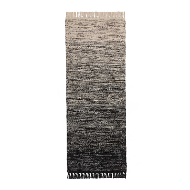 Ziller runner, black & natural white, 100% cotton |High quality homewares
