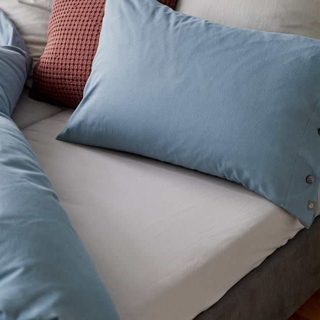 Flanell-Spannbettlaken Cambra [Hellgrau]