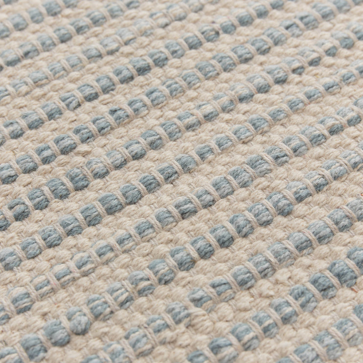 Runner Duburi Green grey & Natural white, 100% Cotton | URBANARA Wool Rugs