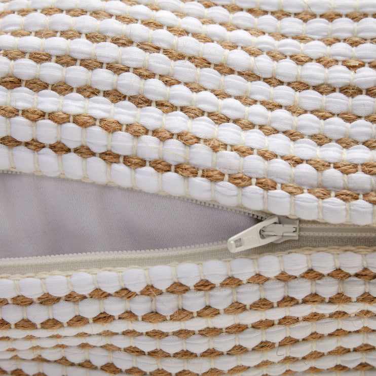 Upcycling-Kissen mit Füllung Cadema [Weiß & Beige]