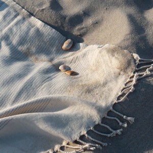 Hamamtuch Bolu [Hellgrau/Naturweiß]