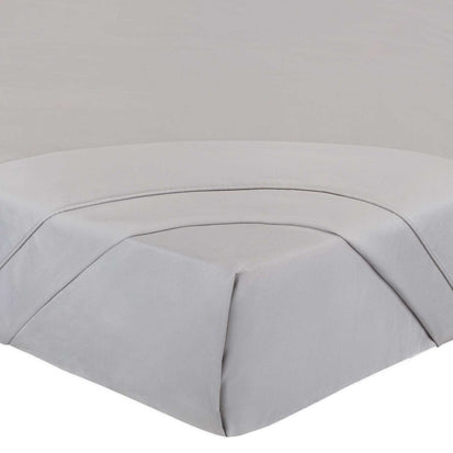 Benais flat sheet, grey, 100% cotton