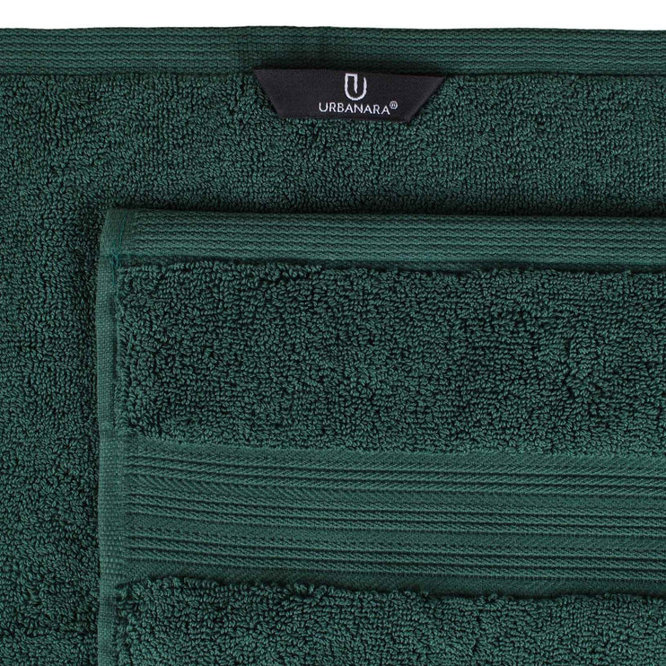 Handtuch Salema, Dunkelgrün, 100% Supima Baumwolle | URBANARA Baumwoll-Handtücher