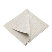 Serviette Zarasai, Weiß & Natur, 100% Leinen