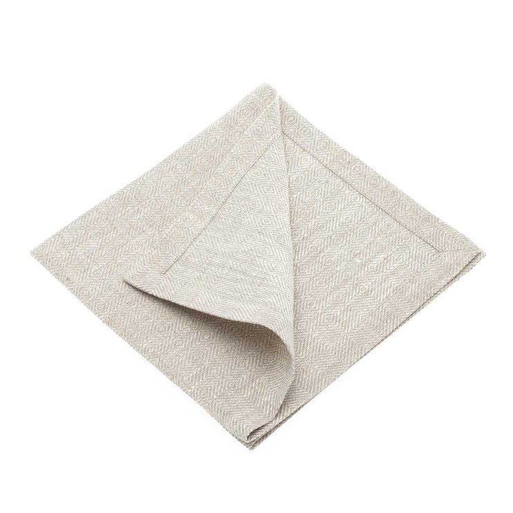 Serviette Zarasai, Weiß & Natur, 100% Leinen