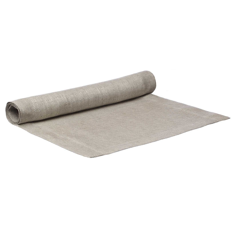 Tischläufer Zarasai, Weiß & Natur, 100% Leinen