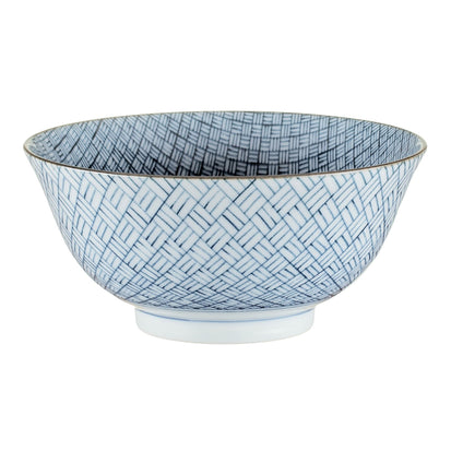 Onuma bowl, white & blue, 100% ceramic