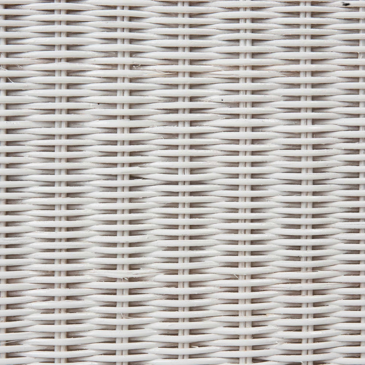Wäschekorb Java, Weiß-Lackiert, 100% Rattan & 100% Baumwolle | Hochwertige Wohnaccessoires