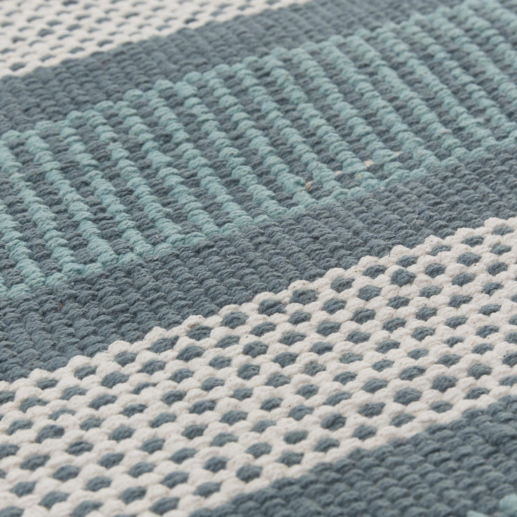Vandani Rug green grey & light green grey & off-white, 100% cotton | URBANARA cotton rugs