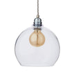 Ribe pendant lamp, transparent & silver, 100% glass & 100% metal