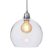 Ribe pendant lamp, transparent & silver, 100% glass & 100% metal | URBANARA pendant lamps