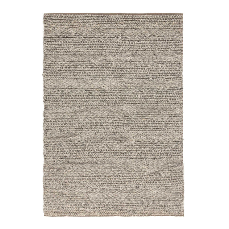 Kalgi Rug off-white & grey & light brown, 100% wool felt | URBANARA wool rugs