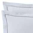 Bettdeckenbezug Karakol, Weiß & Grau, 100% Baumwolle | URBANARA Satin-Bettwäsche